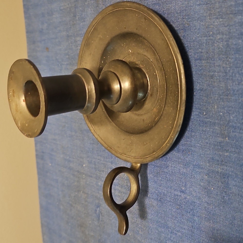 Pewter Chamber Candlestick Holder.